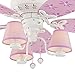 Hunter Dreamland 44-in White and Pink Kids Downrod or Flush Mount Ceiling Fan with Light Kit
