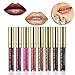 DE'LANCI 8 Colors Lip Gloss Makeup Set Waterproof Ultra Metallic Matte Lip Colors Kit Long Lasting Not Fade Sexy Beauty Lip Glosses with Gift Box