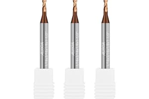 ALYICIA 3pcs 1/16" Carbide Square End Mill 2 Flutes Micro Grain Milling Cutter HRC55 TiSIN Coating Endmills for Alloy Steels/Hardened Steels