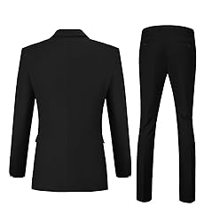 Datysum Men Suit 2 Piece Black Tuxedo Prom Blazer
