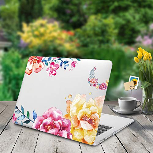 HRH Watercolor Rose Clear Glossy Design Laptop Body Shell Protective Hard Case for Apple MacBook Newest Air 13" Inch with Retina Display fit Fingerprint Touch ID (Model A1932,2018 Release)