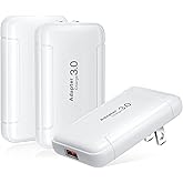 Flat USB Wall Charger, Costyle 3 Pack 18W Quick Fast Charge 3.0 Slim USB Wall Plug Adapter Fast Charging Block with Foldable Plug for iPhone 13 12 11 XR, Samsung Galaxy S21 S20 A54 (White)