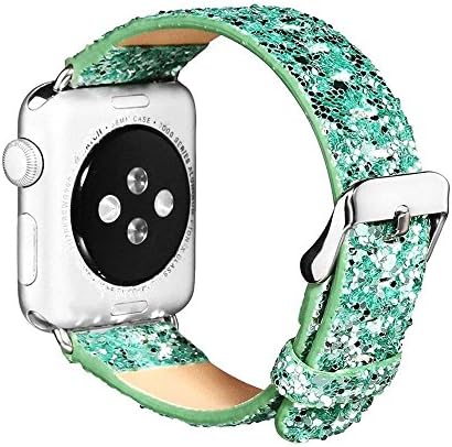 Glitter Apple watch band, Xingzhao Christmas Shiny Glitter Leather Bling Luxury iWatch Band Wristwatch Bracelet Strap Belt for Apple Watch Series1 Series2 Series3