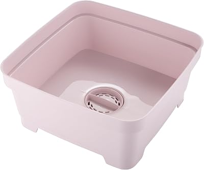 Minky 11L Washing Up Bowl with Plug & Strainer Dusty Pink UK Made