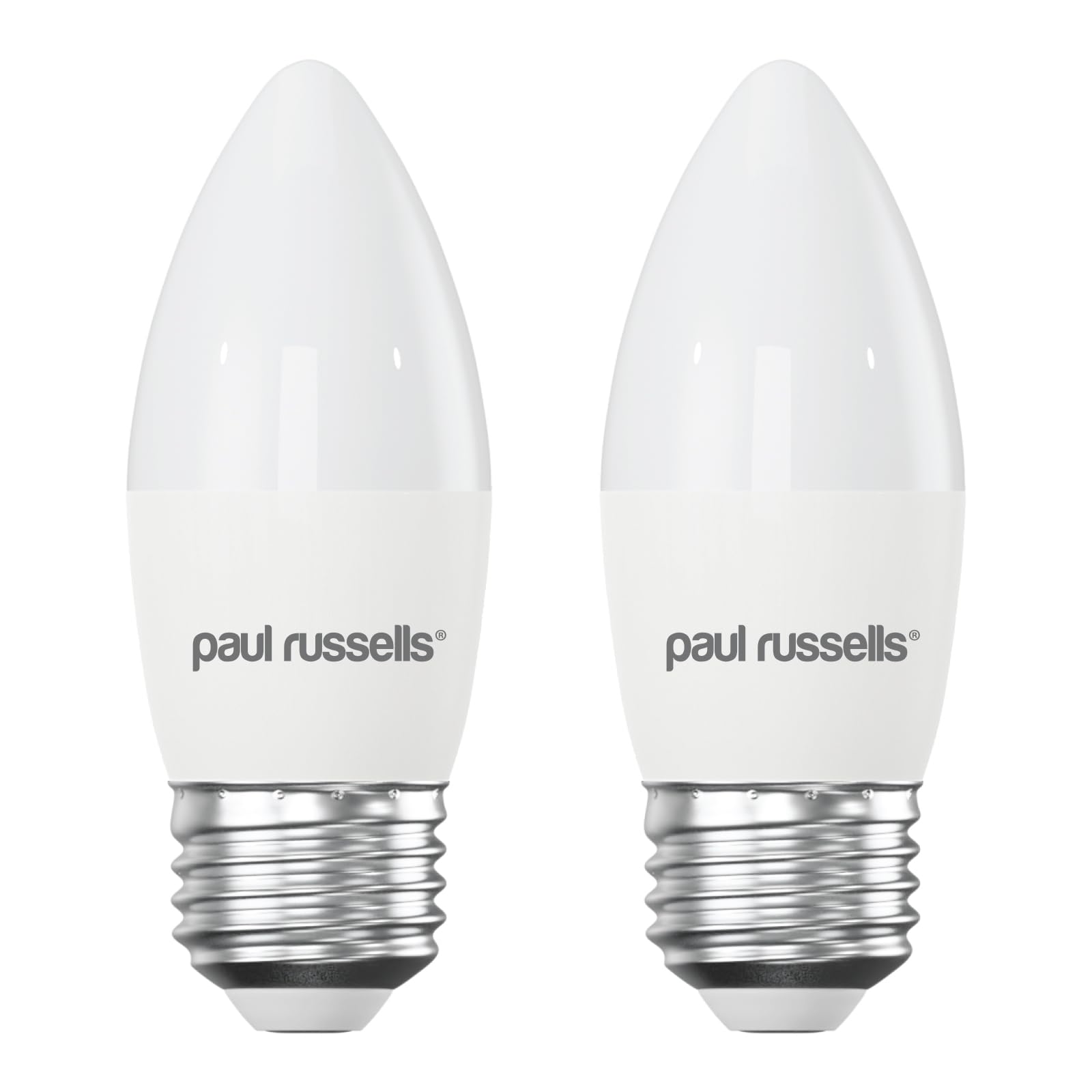 paul russells LED Light Edison Screw E27, 25watt Equivalent Bulb, 2.5W 250LM LED Bulbs, 2700K Bright Warm White Lamps, Classic Frosted C35 ES Candle Energy Saving Light Bulbs, Non-Dimmable, 2 Pack