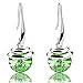 Crystal French Wire Dangle Drop Earrings (Green)