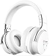 COWIN E7 Active Noise Cancelling Bluetooth Headphones with Microphone Wireless Headphones Over Ear, 30H Playtime for Travel Work TV Computer Cellphone - White