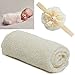 Newborn Baby Photography Props - Long Ripple Wrap Blanket and Lace Beads Headband (Beige, OneSize)