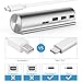 Unitek Aluminum USB C Hub with SD/TF Card Reader + 3 USB 3.0 Ports Extension Converter with USB-C and USB-A Cable, Compatible iMac, MacBook Pro (Thunderbolt 3), Surface Pro, ChromeBook, PC, Tablet