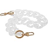 Luomorgo 1 Pc Acrylic Purse Chain Handbag Strap, Clear Acrylic Chain Strap Replacement, Adjustable Purse Chain Handles for Shoulder Bags, Clutch Purse DIY Crafts (17.7" Length)