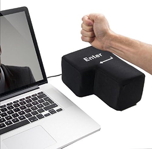 VividYou Big Enter Pillow USB Button Supersized Stress Office Desktop Nap Stress Relief Vent Tools Black