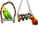 Buytra 2 Pack Bird Swings,Pet Bird Parrot Parakeet Budgie Cockatiel Cage Hammock Swing Hanging Toy