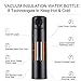 HIWILL Double Walled Vacuum Insulated Travel Coffee Mug, Stainless Steel Flask, Sports Water Bottle, 380ML,13 OZ, Black