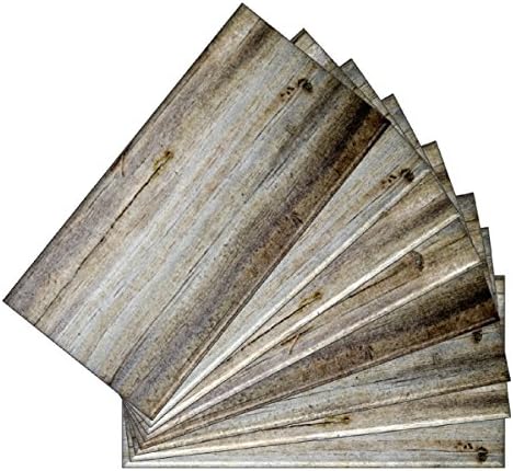 SkinnyTile 04405 Peel and Stick Wood Plank Shades 6 in. x 3 in. Glass Wall Tile (48-Pack), 6" x 3"