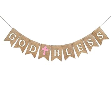 Kodoria God Bless Letters Burlap Banner Burlap Banners Garland