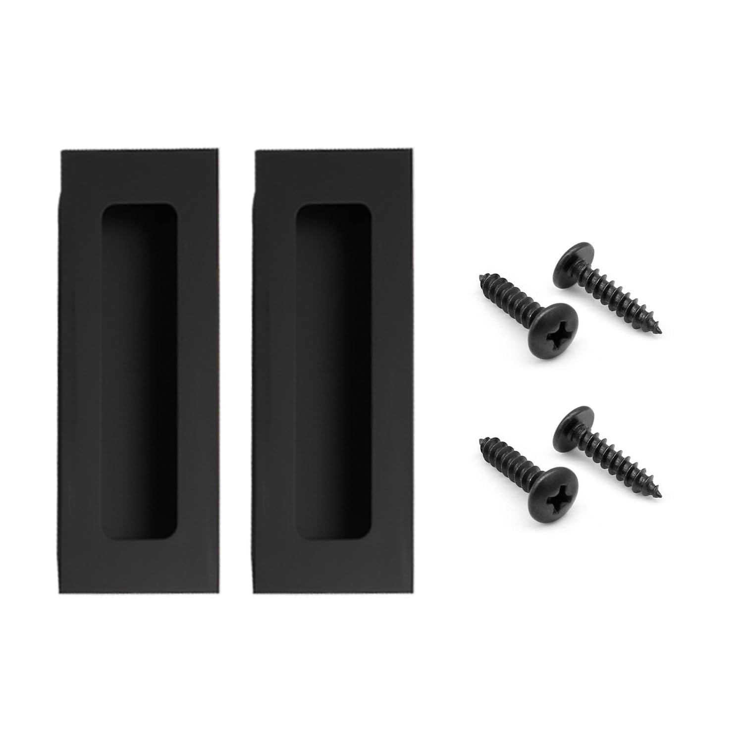 2 Piece Sliding Door Handles, Black Door Handles, Stainless Steel Door Handles, Recessed Door Handles, Recessed Sliding Doors, Matte Black Door Handles, Suitable for Barn Doors, Sliding Doors