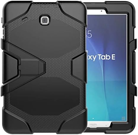 Galaxy Tab E 9.6 Heavy Duty Case, SM-T560 Shock Proof With Kickstand Built-in Screen Full- Body Protective Case for Samsung Galaxy Tab E T560 9.6 inches (black)