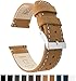 20mm Gingerbread/Linen BARTON Quick Release Top Grain Leather Watch Band Strap