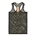 OUYE Men's Mesh See-Through Tank Top Vest Medium Army Green