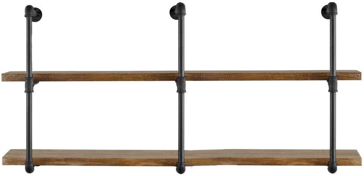 Yuanshikj 2Pc (28" Tall 12" deep,3/4") Industrial Wall Mount Iron Pipe Shelf Shelves Shelving Bracket Vintage Retro Black DIY Open Bookshelf Storage Office Room Kitchen (2 Pcs 3Tier Hardware Only): Kitchen & Dining