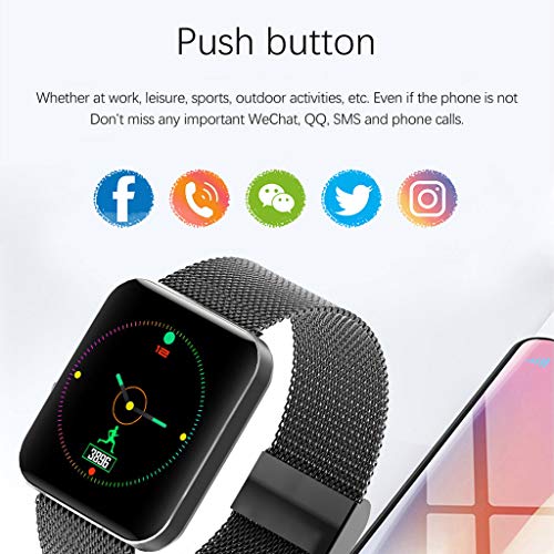 Insaneness IP67 Waterproof 1.54'' Heart Rate Activity Step Music Control Smart Watch Bracet (Black)