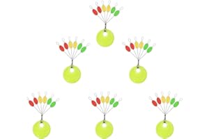 Mimilure Rubber Fishing Bobber Stopper,6 in 1 Float Sinker Stops,Black Orange & Colorful Oval Cylinder,L M S Float Stop Available