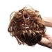 Bella Hair 100% Human Hair Scrunchie for Women Messy Bun Up-Do Hair Piece Wavy/Curly Ponytail Extensions (#4 Chocolate Brown/Dark Golden Brown)
