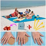 ABETER Sand Free Beach Mat Blanket Sand Proof Magic Sandless Sand Dirt & Dust Disappear Fast Dry Easy to Clean Waterproof Rug Avoid Sand Dirt and Grass Keep Everything Clean