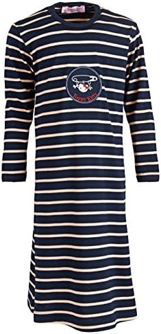 Big Girls Kids Long Striped 100% Cotton Long Sleeve Nightgown Sleepwear