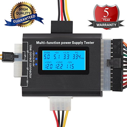 20/24 4/6/8 PIN Computer PC Laptop Power Supply Tester (5th Generation) for ATX, ITX, BTX, IDE,PCI-E HDD,SATA, BYI Connectors,, 1.8'' LCD Screen - Thumbnail 7