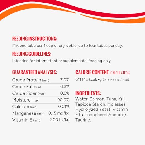 GOOD ‘N’ TASTY TRIPLE FLAVOR PUREE MIX-INS DOG FOOD TOPPER TREATS FOR ALL DOGS, 28 COUNT, EASY SINGLE-SERVE PORTIONS, ADDED PROTEIN WITH SALMON, TUNA AND KRILL, NO CHICKEN OR BEEF ADDED