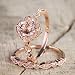 Haluoo Wedding Ring for Women, 2-in-1 Womens Rose Gold Filled Engagement Flower and Leaf Shape Ring Infinity Cubic Zirconia Bridal Set (8, Rose Gold)thumb 1