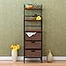 SEI Furniture Wood Metal Frame 3 Drawer w/Woven Baskets, Black w/Brown