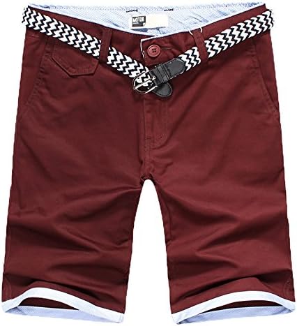 Fashionback Men's Wide Leg Simple Solid Low Rise Slim Fit Shorts Coffee 30
