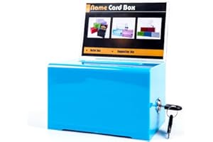 Cokvok Suggestion Box, Acrylic Donation Ballot Box with Lock and Sign Holder, Blue Vote Box Ticket Box Drawing Box, Best Box for Survey, Raffle, Contest, 6.2x4.7x4 inch
