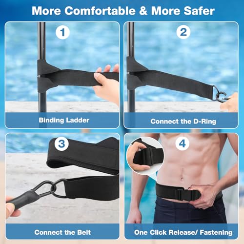Premium Adult Swimming Belt for Pool, 3.5-8 m Swimming Belt with Elastic Rubber Bands, Swimming Aid Adults, Suitable for Beginners and Professionals, for Swimming Training