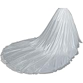 Bridal Satin Skirt with Full Long Train and Petticoat Tulle Skirt for Wedding Length 85" Waist 27.55"-47.24"