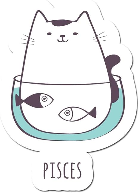 Amazon Com Pisces Fish Zodiac Sign Kitten Full Color 5 Inch Vinyl Decal Everything Else