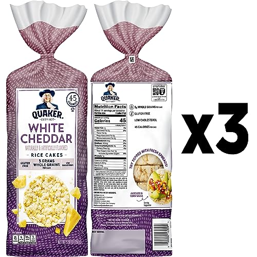 Quaker Large Rice Cakes, White Cheddar, Pack of 3 Pricepulse