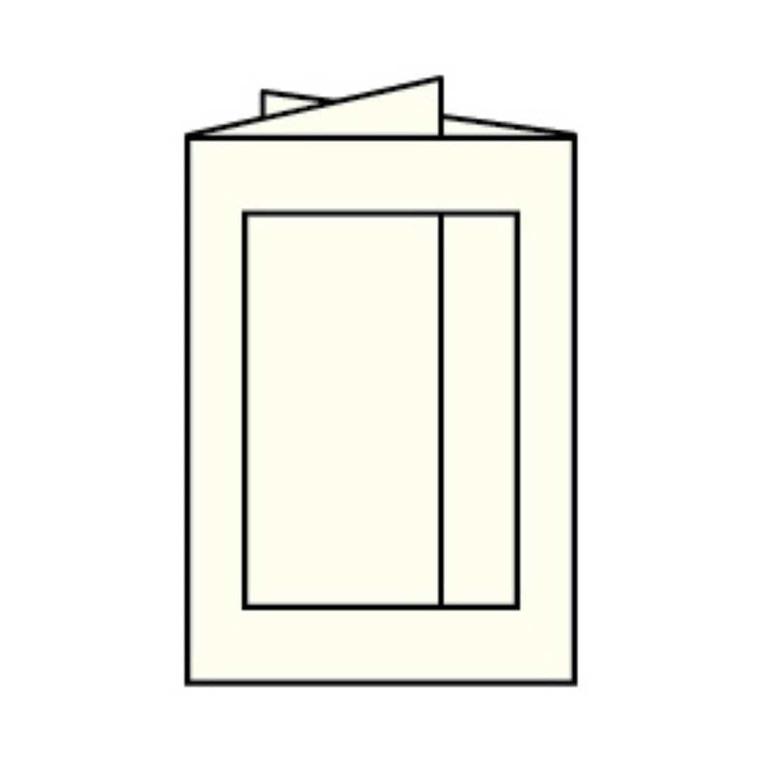 Paperado B6 Trifold Photo Cards with Rectangular Aperture - Ivory (Pack of 5) — image 1