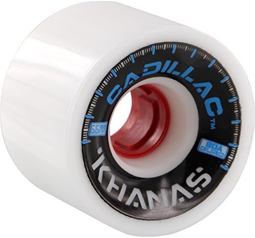 Cadillac Khana White Longboard Wheels - 66mm 80a (Set of 4) by Cadillac Wheels
