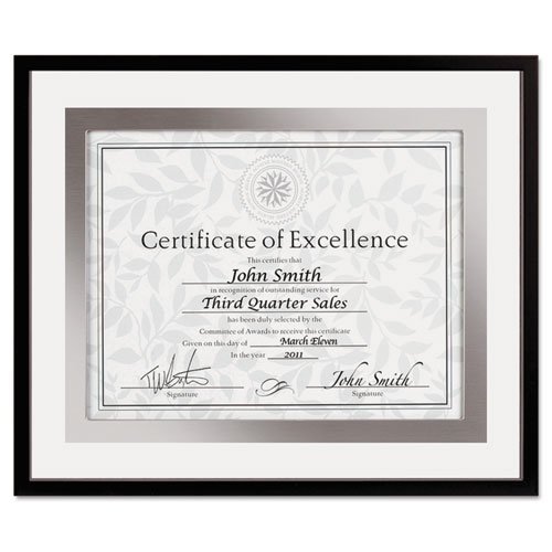 Dax N1858N4T Contemporary Float Frame with Brushed Aluminum Accent 8.5 x 11 Black