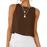 IDEALSANXUN Womens Linen Crop Tank Tops 2026 Spring Summer Beach Sleeveless Tops