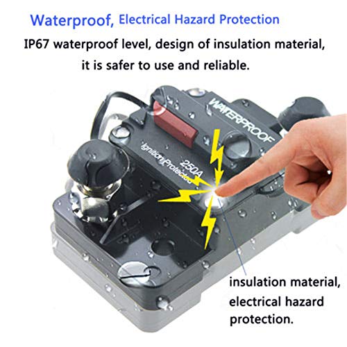thumbnail interactive-video image 1 of RED WOLF 200A Circuit Breaker Waterproof Car Audio Inline Circuit Breaker W/Manual Reset Fuse 1 of 1
