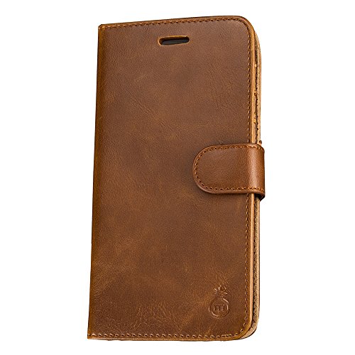 Mens iPhone 6 Plus,iPhone 6s Plus Wallet Leather Case Detachable Magnetic Slim Case Folio flip Cell Phone Cover Bag with Card Slots,Cash Pocket,Magnet Closure,Brown