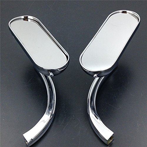 Motorbike Chromed Custom Mini Oval Mirrors For Harley Davidson Sportster Dyna Softail