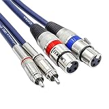 TISINO Dual XLR to RCA Cable, Heavy Duty 2 XLR Female to 2 RCA Male Patch Cord HiFi Stereo Audio Connection Interconnect Lead Wire - 10 ft / 3m