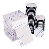 Pangda 60 Pieces Double Sided Adhesive Foam Pad Double Adhesive Tape, Rectangle and Round, White and Black