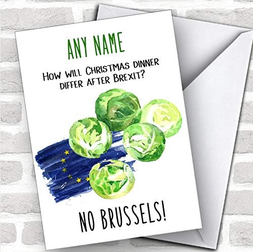 Brexit Brussels Sprouts Funny Joke Personalized Christmas Card