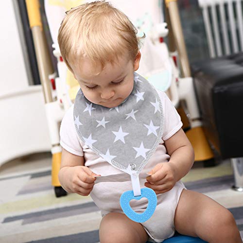 Baby Bandana Drool Bibs Unisex for Teething and Drooling - 3 Pack Super Soft Absorbent Cotton Bibs,Teething Toys Set Toddler Baby Shower Gift for Boys & Girls